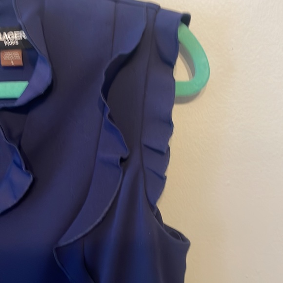 Karl Lagerfeld Navy Blue - Size 8 Sleeveless Flutter Hem - Picture 4 of 10